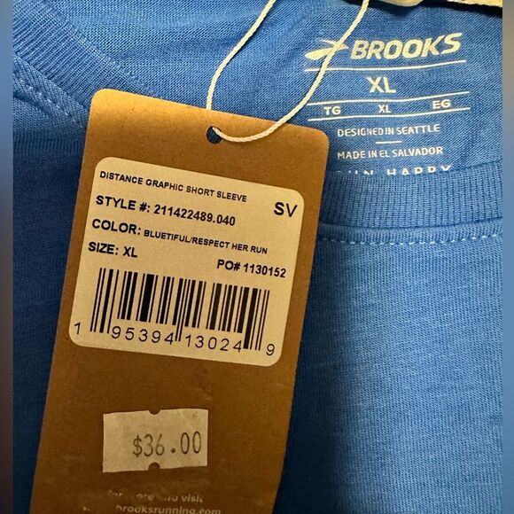 Brooks ‘Respect Her Run’ Teeshirt Size X-Large Blue - Picture 2 of 3
